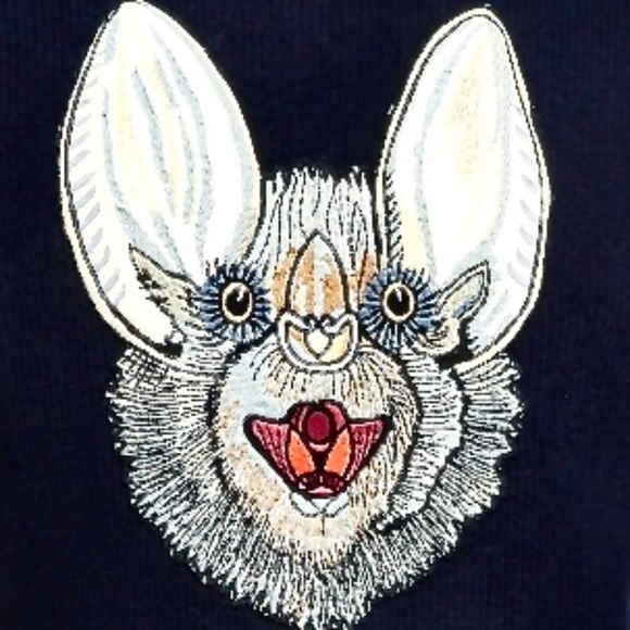 100% AUTHENTIC GUCCI GG & BAT EMBROIDERED GUCCIANIMALIUM SWEATER SIZE: L - Picture 4 of 6